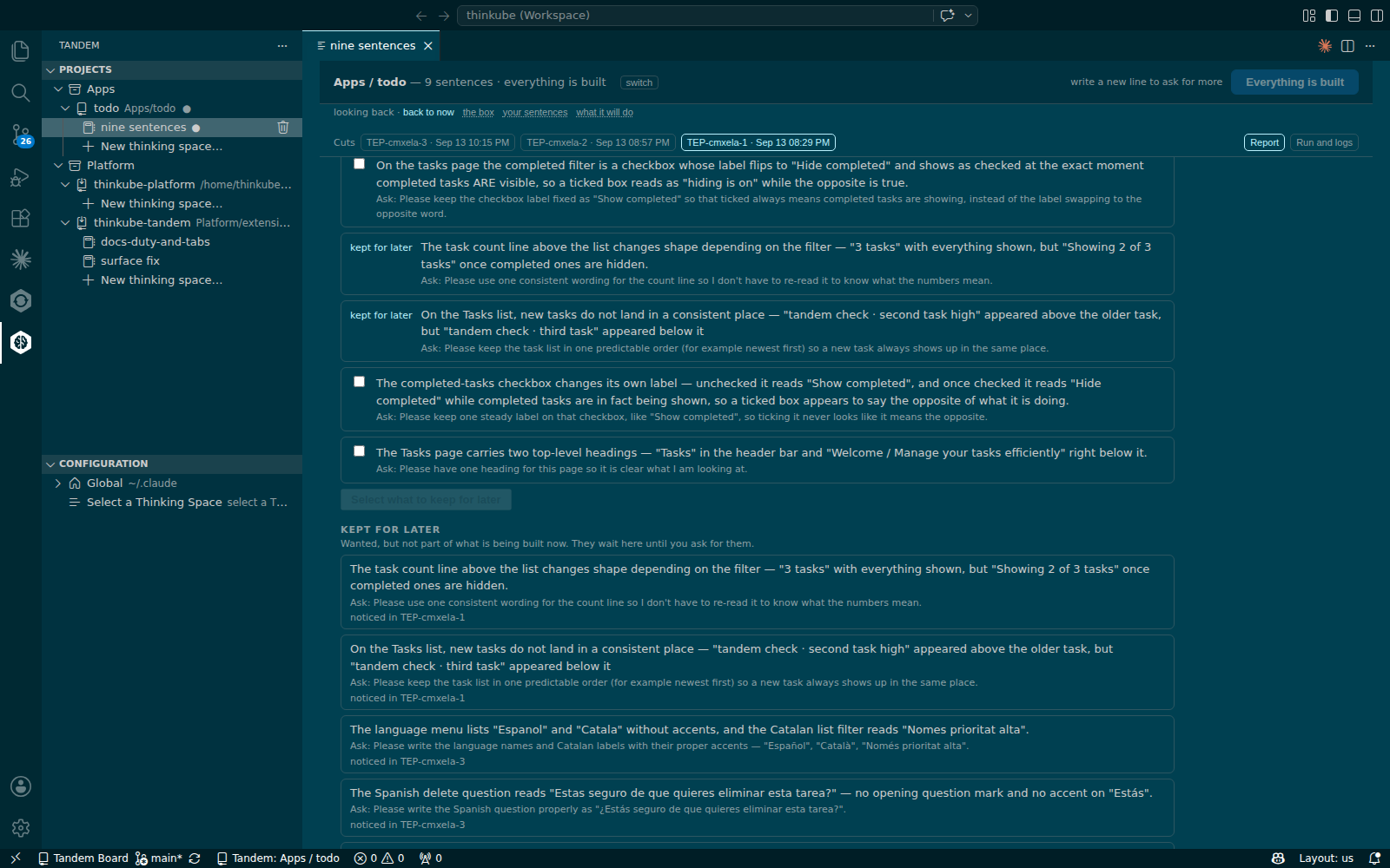 A report with two findings kept for later